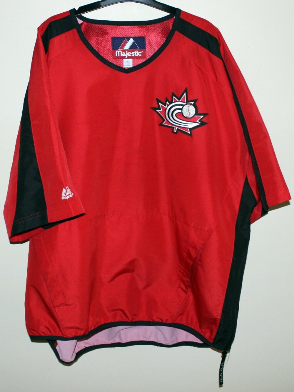 Majestic BASEBALL CANADA National Team World Baseball Pullover Jacket Windbreake